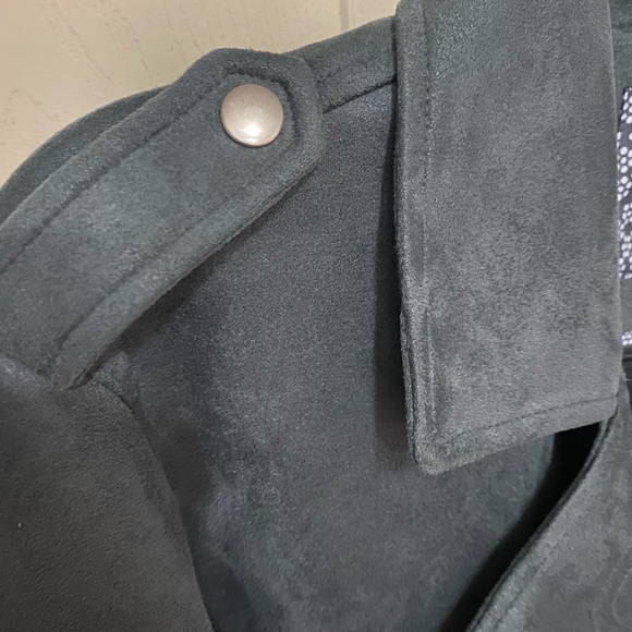 Suede teal cropped jacket - Picture 6 of 6